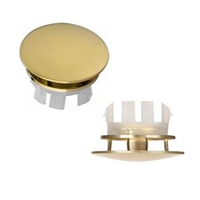 2 Pcs Bathroom Sink Overflow Cover Basin Trim Brass Insert in Hole Round Caps...