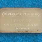 Engelhard Silver Bar 1oz .999 Fine Silver Bullion - Rare Pebble Back