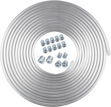 3/16” OD Brake Line, 25FT Alumal Tubing Kit with Fittings, Includes 16 Nuts, Wal