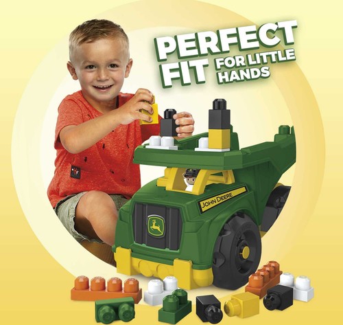 MEGA BLOKS John Deere Dump Truck Building Set - 25 Pieces With Storage