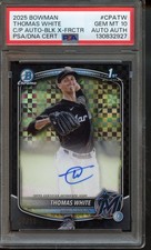 2025 Bowman Thomas White - 1st Prospect Auto - Black X-Fractor /10 - PSA 10