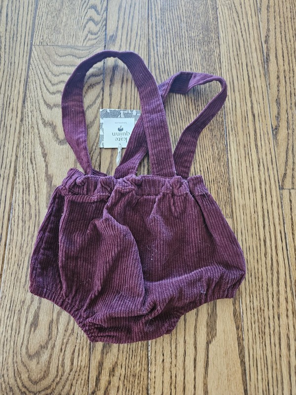 NWT Kate Quinn New Shortalls 2T Burgundy Cordoury Toddler 