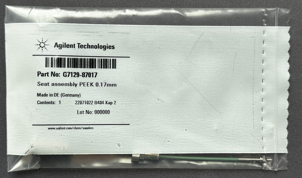 Agilent G7129-87017 Seat assembly PEEK 0.17mm - NEW SEALED | eBay