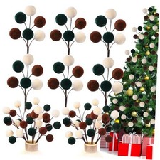 6 Pack Velvet Christmas Ball Ornament 11.8 Inch Large Christmas Large-brown