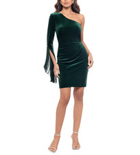 Betsy & Adam Women's Velvet One-Shoulder Dress MSRP $249