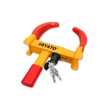 Universal Heavy-Duty Wheel Lock - Anti Theft Trailer Lock  1 Piece Yellow Red