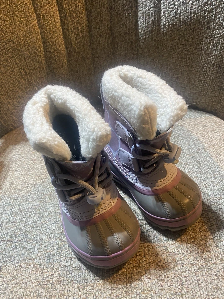 Girls Sorel Yoot Pac Boots Size Kids 6 Waterproof Purple Winter Snow Warm EUC - Image 3 of 4