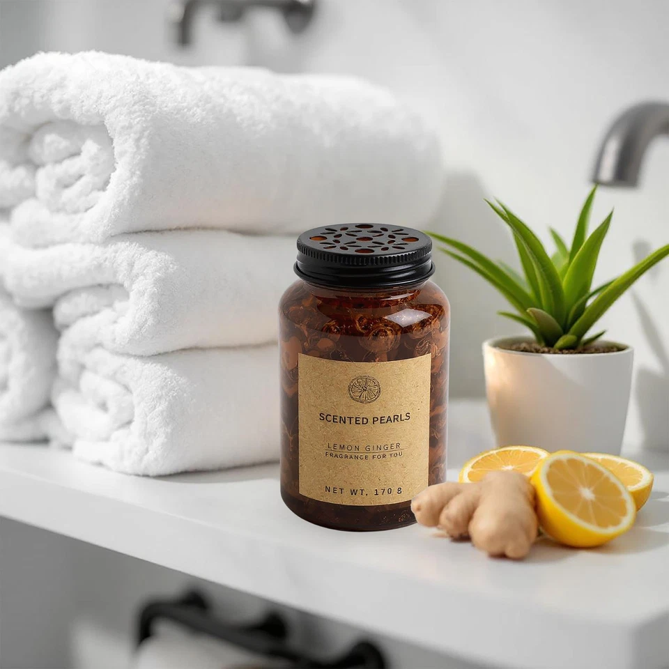 Raum Duft Perlen im Flacon - 4er Set - Luft Erfrischer Kugeln im Glas Diffuser - Bild 4 von 4