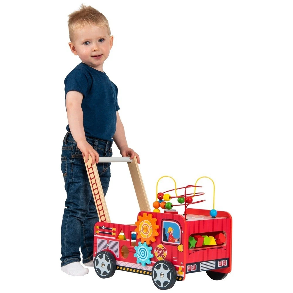 Squirrel Play Wooden Activity Baby Walker Fire Engine