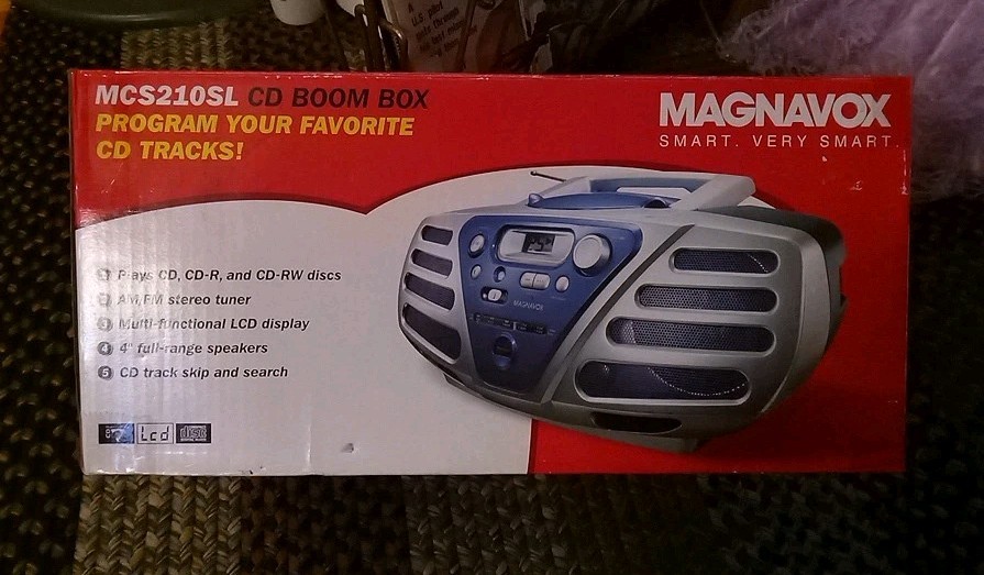 Blue & Grey Boom Box Am/fm Radio Model  Mcs210sl