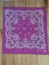 Vtg 1980s Vtg Pink Bandana RN15187 Crafted w/Pride Cotton Made in USA Vintage