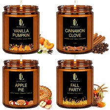 Scented Fall Candles Set - 4 Pack, 28oz Soy Wax for Home Decor Aromatherapy