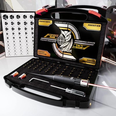 Professional Bore Sight Laser Kit: Green/Red Boresighter with 50 Adapters for Al
