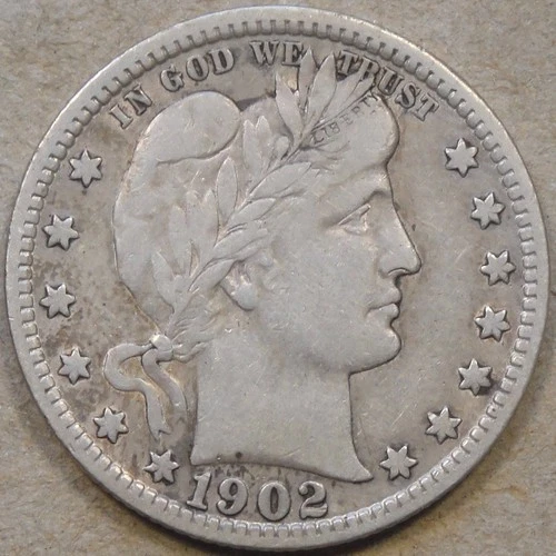 1902-S Barber Quarter 25c VF as Pictured L3-1