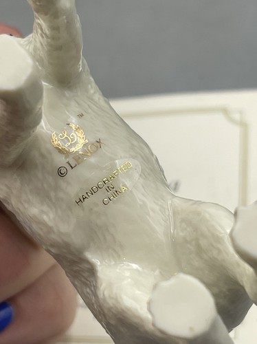 Lenox Chihuahua Dog Figurine White and Gold Dog With Certificate - Picture 3 of 4