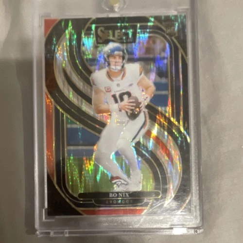 2024 Panini Select - Premier Level Bo Nix #117 Black & Orange Shock Prizm (RC)