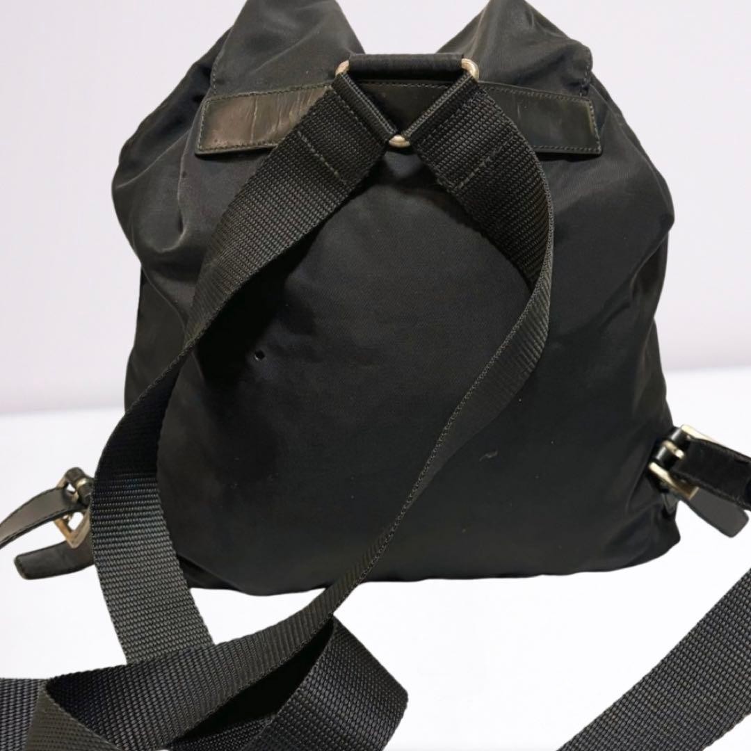 Authentic Prada Backpack with Triangle Logo, Blac… - image 3