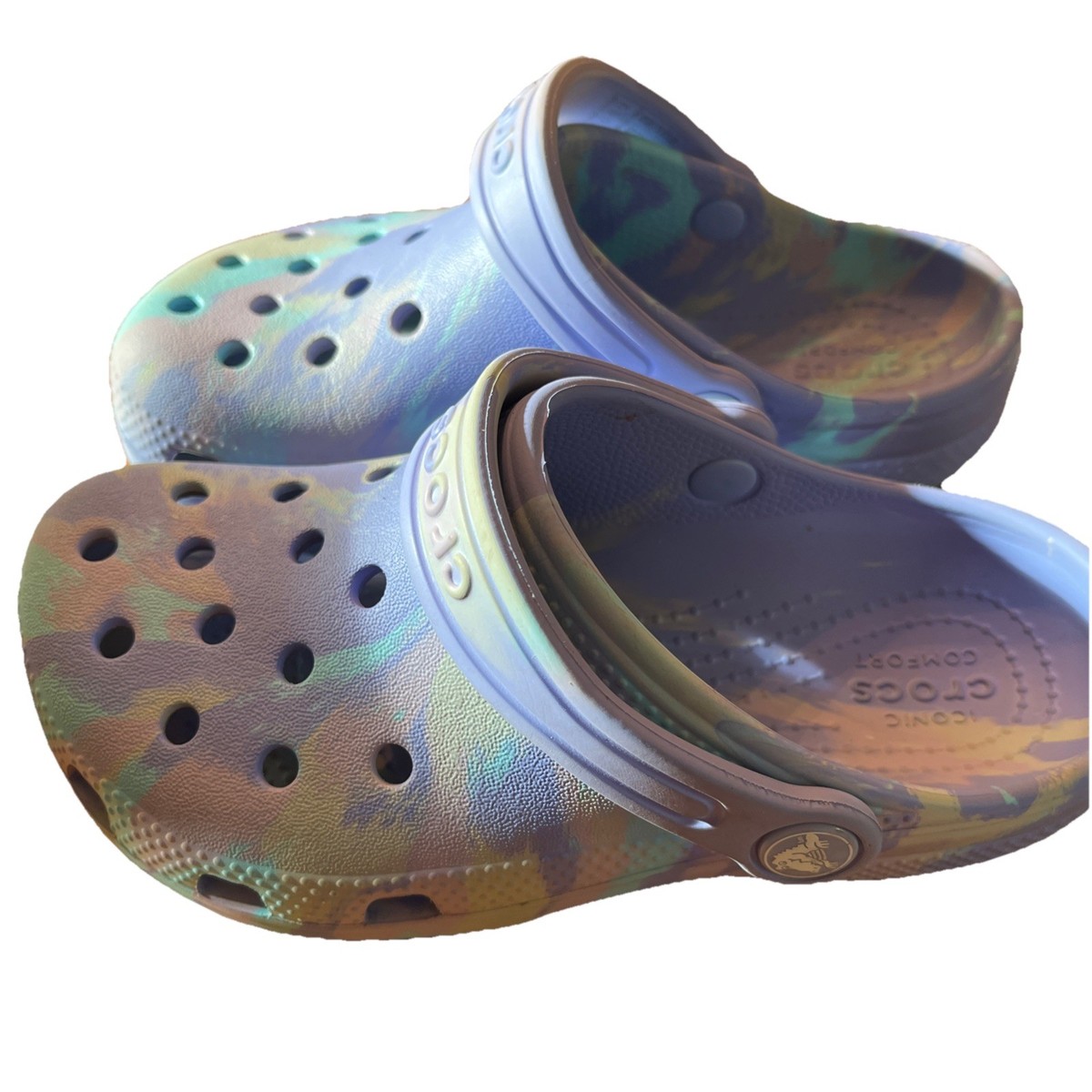 Kids Tie Dye Crocs Clog Sandals Beach Pool Shoes Purple,Pink 