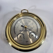Vintage Brass Barigo Weather Station Barometer Thermometer Hygrometer