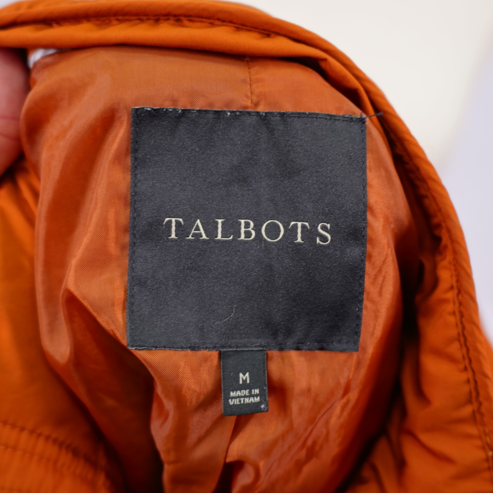 Talbots -Medium- Orange Puffer Zip Button Up Swea… - image 10