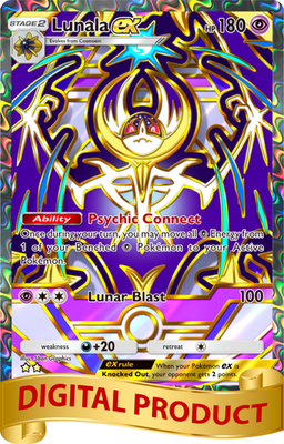 Pokemon Pocket TCG Card 2 Star Full Art Lunala EX Deluxe Pack Rare DIGITAL