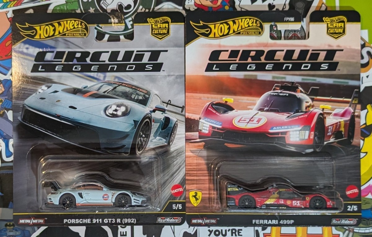 Hot Wheels Circuit Legends Ferrari 499P & Porsche 911 GT3 R