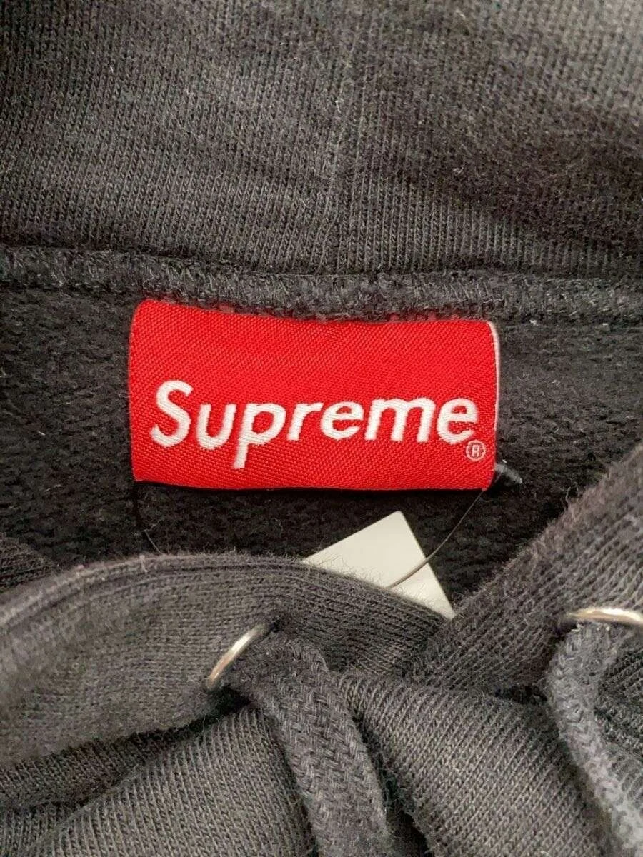 Felpa con cappuccio SUPREME cotone BLK testo costina con cappuccio usata