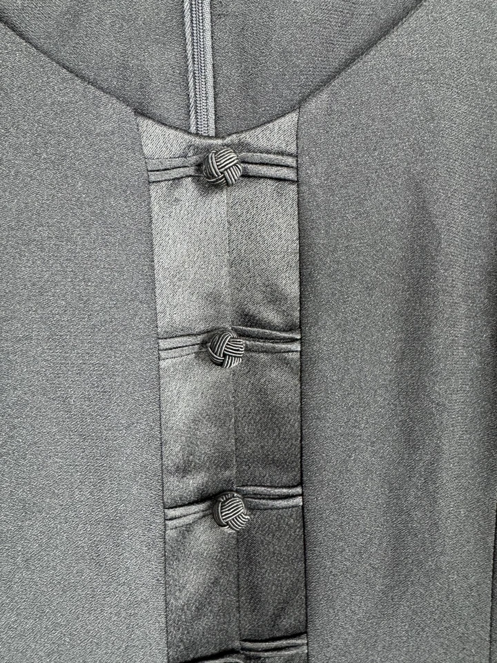 Jones New York Dress Womens 14 Maxi Asian Short Sleeve 90s Vintage Witchy Goth - Image 4 of 4