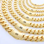 10K Yellow Gold Miami Cuban Royal Monaco Chain 5mm-20mm Necklace Bracelet 6"-30"
