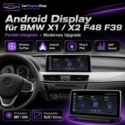 10,25'' Android 14 Display BMW X1 X2 F48 F39 EVO ZH 685 8GB/128GB CarPlay & Andro