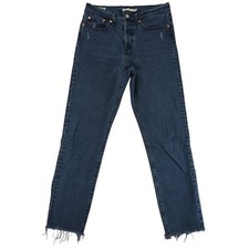 Levi's Premium Women's Wedgie Fit Straight Leg Jeans Dark Wash Button Fly 27
