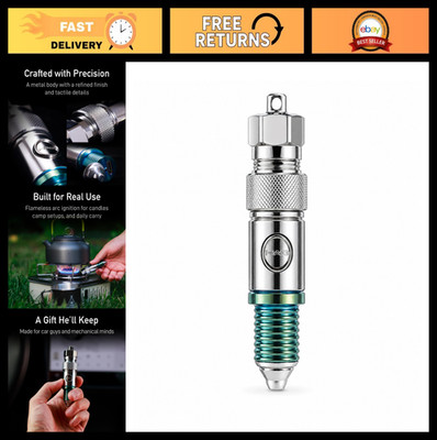 Rechargeable Electric Arc Lighter - Flameless Spark Plug Design, Metal Body, Gif