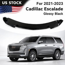 Front Bumper Spoiler Lip For 2021 2022 2023 Cadillac Escalade Glossy Black