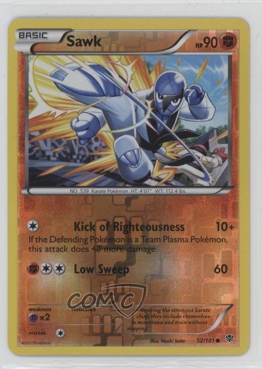 Sawk Reverse Foil Pokémon Black & White Plasma Blast #52
