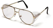 Pyramex SG310A Pathfinder Safety Glasses Gold Metal Frame w/Clear Lens (12 Pair)