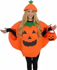 Halloween Pumpkin Costume, Adult Male and Female Halloween Sets, 3 Pieces of Rol