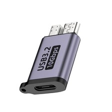 Micro B USB 3.0 Male to Type C Female Adapter 10Gbps Data Transfer Keychain