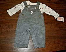 NWT Carter's Boys Corduroy Overalls Set Sz 18 Months L/S Shirt Polar Bear Outfit