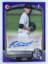 KONNER EATON 2025 Bowman #BPA-KE Prospects (1st) AUTO PURPLE /250 Rockies COLOR