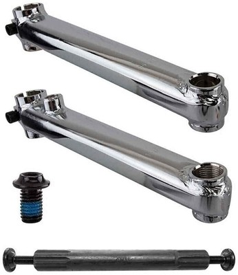 SE Bikes CRANKARM Set BMX RAD CROMO 175 3PC 19mmx8T Spline w/BB AXLE (Chrome)