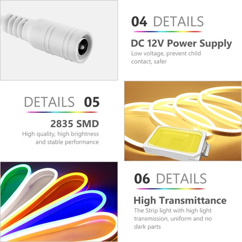 12V Flexible 2835 LED Strip Wasserdichtes Schild Neonlichter Silikonröhre 1-5M D - Bild 5 von 20