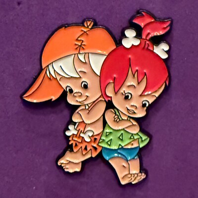 Pin, Badge, Anstecker, Flintstones, Pebbles Feuerstein & Bamm-Bamm Geröllheimer