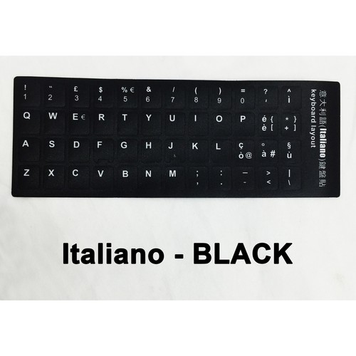 English Letters Keyboard Stickers Replacement Black White Multi Language AU - Picture 35 of 44