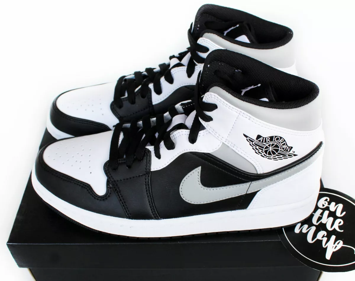 Nike Air Jordan 1 Retro Mid Shadow Grey White Black UK 5 9 10 11