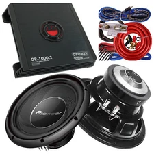 2x Pioneer TS-A30S4 2800W 12" inch Subs + Gravity GR1000.2 2000W Amp + 4-GA KIT