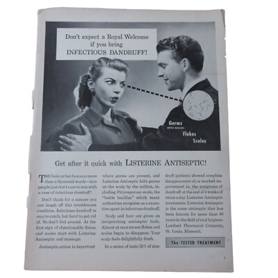 1947 Listerine Antiseptic / Columbia Records - Vintage Print Ad