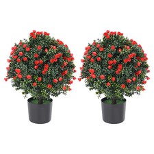 Artificial Tree Faux Potted Flowering Plant UV Resistant Indoor Outdoor 52cm