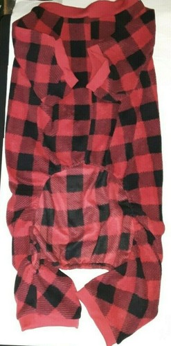 SCENEREAL DOG PAJAMAS RED/BLACK CHECKERD PLAID XL SOFT FLEECE unsealed nip - Picture 4 of 6