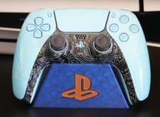 PlayStation 5 Controller STAND transparent Blue  Bronze , CUSTOM 3D PRINT.