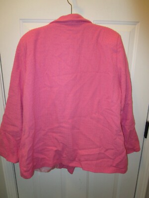 BOOHOO PLUS BOUCLE MILITARY BUTTON PINK BLAZER JACKET SIZE 16 NEW